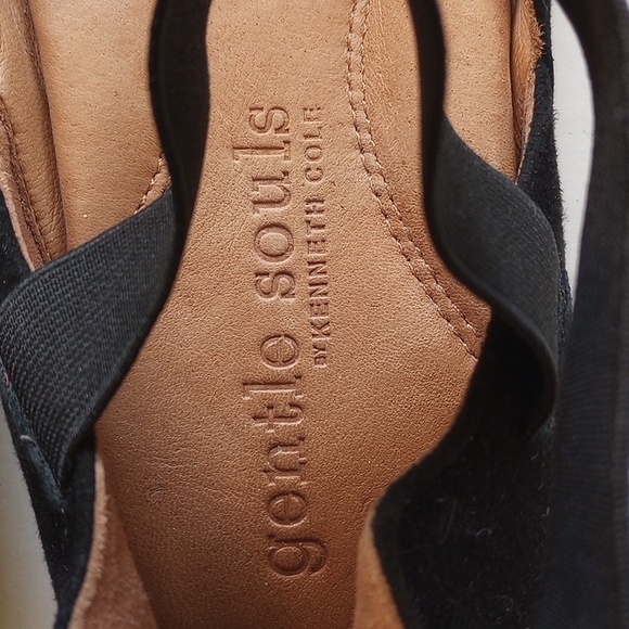 Kenneth Cole X Gentle Soles Bay Unique Leather Ballet Flats 7.5 Black Suede - Picture 6 of 11